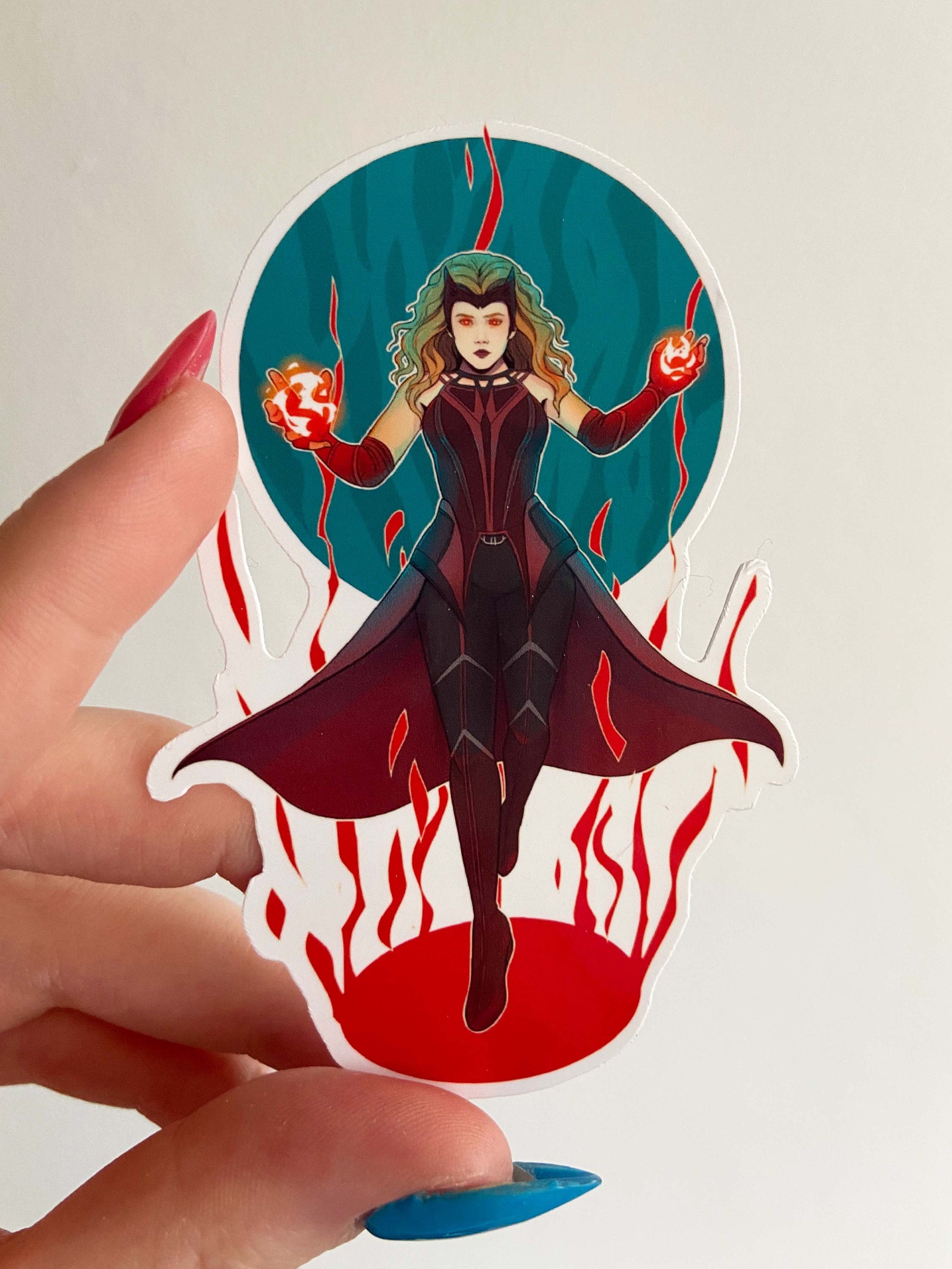 Scarlet Witch Glossy Vinyl Sticker | Wanda Maximoff Fanart - Etsy