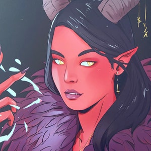 Stampa artistica Prudence: Fanart di Oxventure - Stregone Tiefling