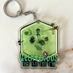 Gelatinous Cube DND Shaker Keychain