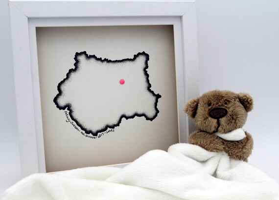 Personalised Hand Drawn Map, Perfect for a New Baby, Christening or Birthday Present