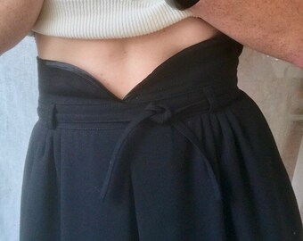60s Vintage Black Petal Skirt: High Waist Tulip Skirt, Size Small/Medium