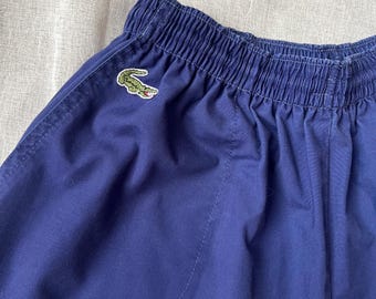 Koszulka Lacoste w stylu vintage, spodnie bawełniane typu culotte, odzież sportowa, rozmiar S/M