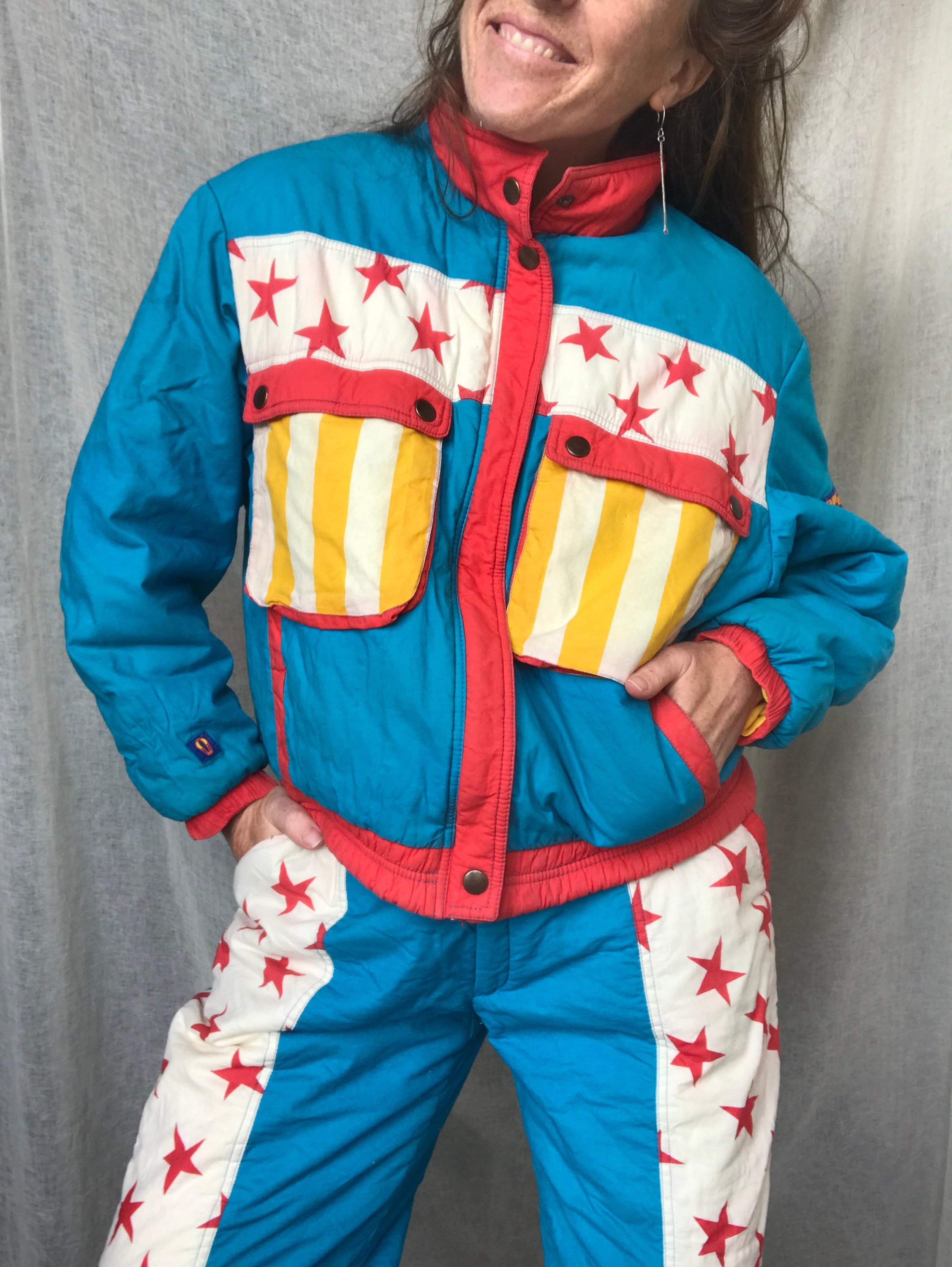 Vintage 80s Ski Suit, Enrico Coveri, Ski Combo, Puffer, Jacket