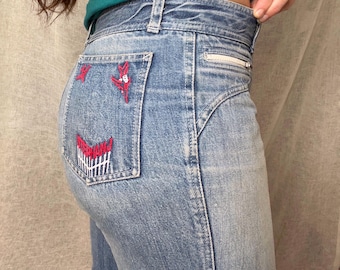 Jeansy Stephan J Bell Bottom z końca lat 60.: wyblakłe, unisex