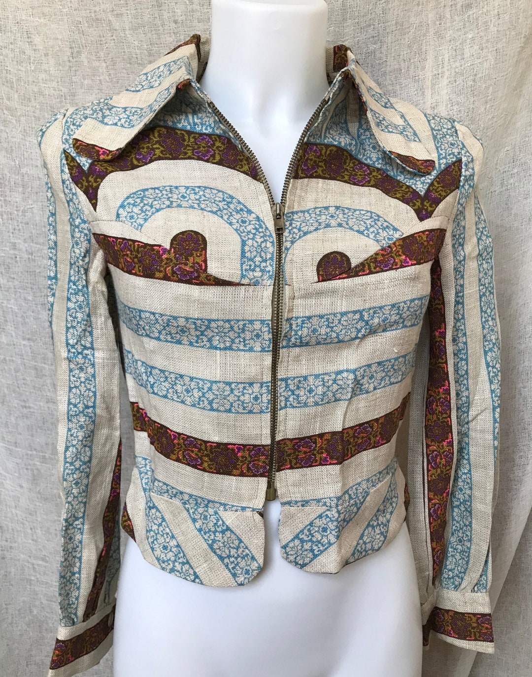 Vintage Dog Tooth Pattern Wool Jacket 6 8