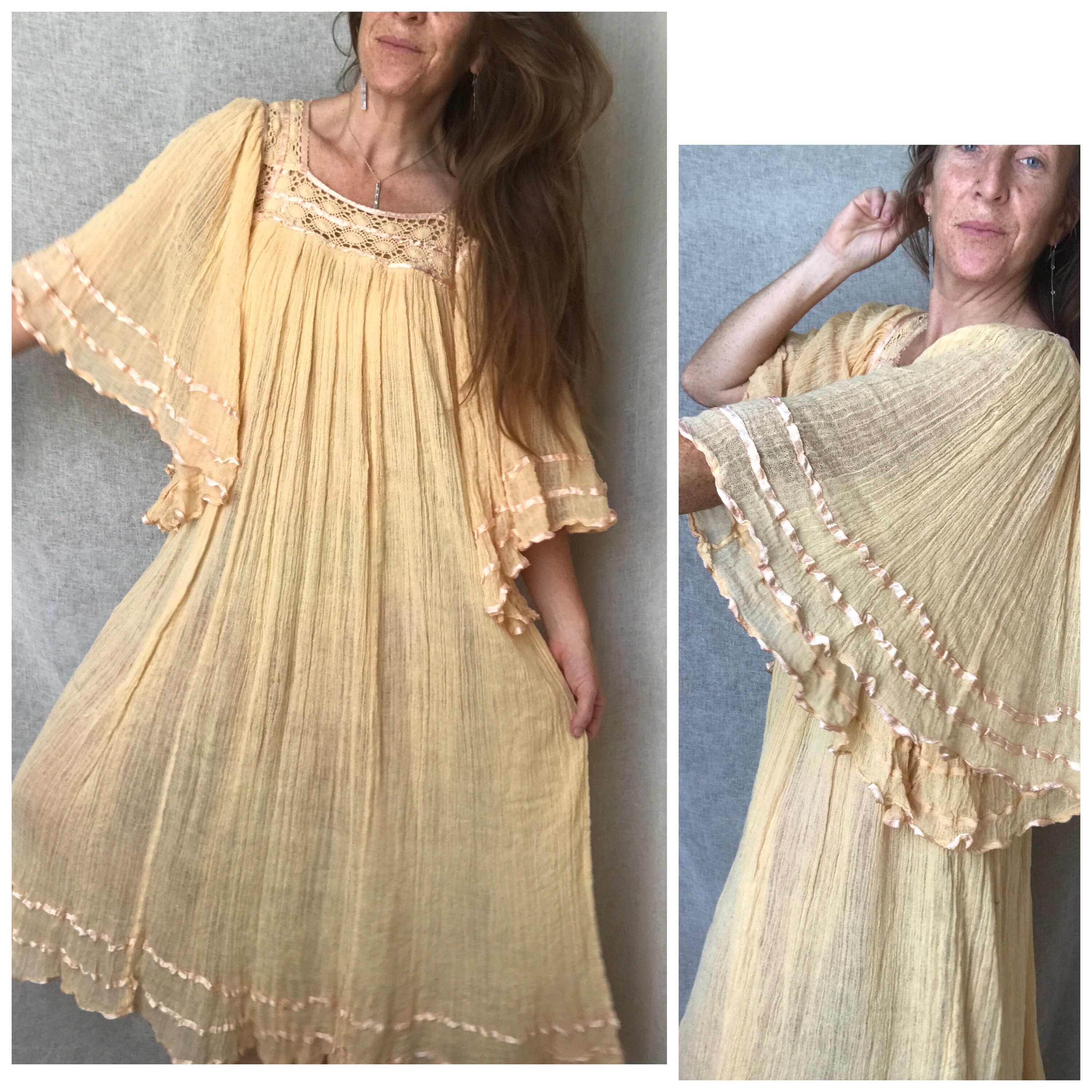 boho cheesecloth dress