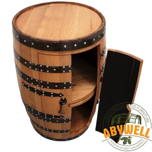 ROTATING SHELF Whisky Barrel Cabinet_oak Barrel-bar_handmade - Etsy