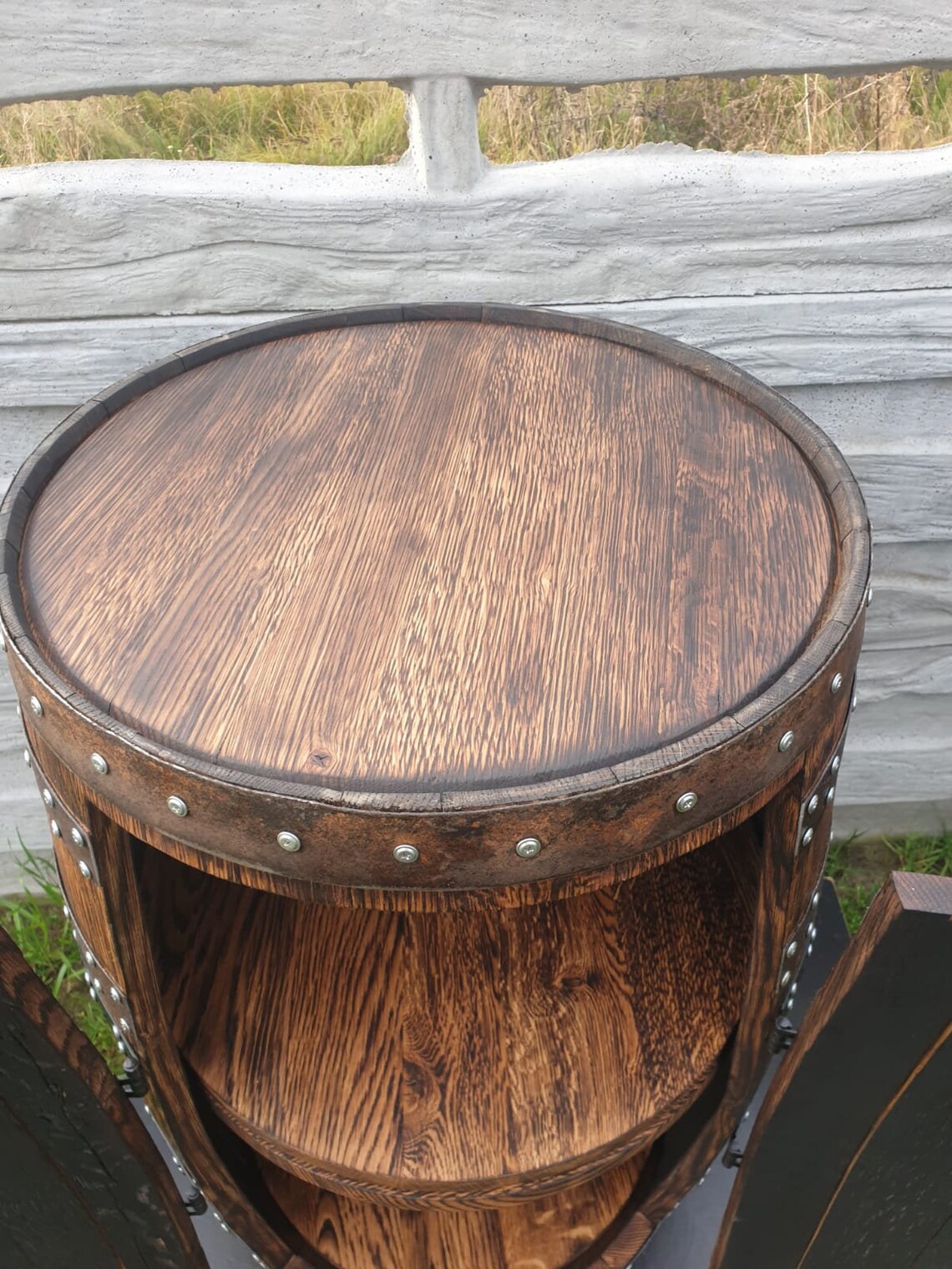 ROTATING SHELF Whisky Barrel Cabinet_oak Barrel-bar_handmade | Etsy UK
