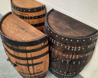 Scotch Whiskey Oak Barrel_ Drinks BARREL CABINET/ BAR _Double Doors_1 shelf