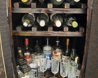 Whisky Barrel Drinks Cabinet with Bottle Racks_made & recycled from Scotch ex-Whisky Barrel