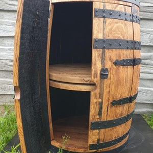 Whisky Barrel-Bar_ Rotating Shelf Rack _Whisky Oak Barrel Cabinet image 1