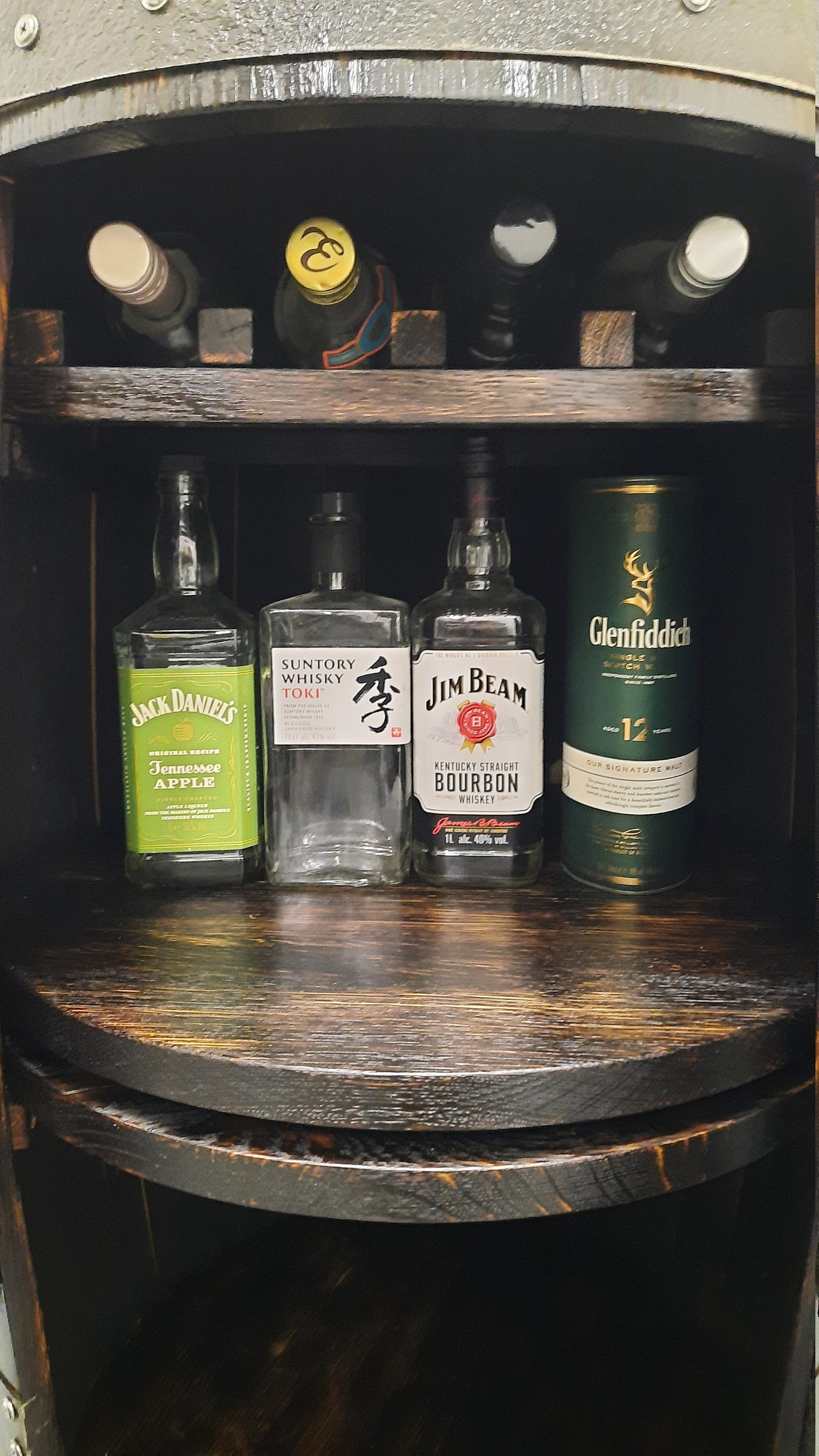 ROTATING SHELF Whisky Barrel Cabinet_oak Barrel-bar_handmade - Etsy UK