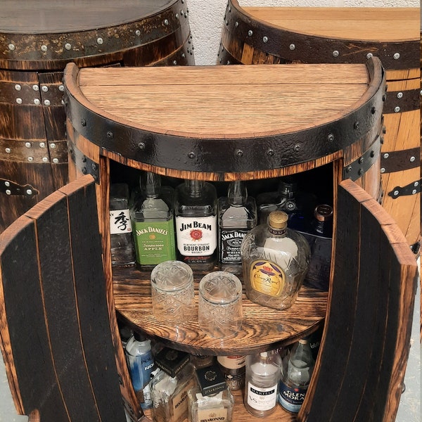 Half Whisky Barrel Drinks Cabinet__Handmade & Recycled from Scotch Whisky Barrel