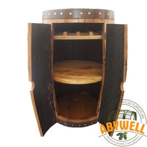 Whisky Barrel-Bar_ Rotating Shelf Rack _Whisky Oak Barrel Cabinet image 9