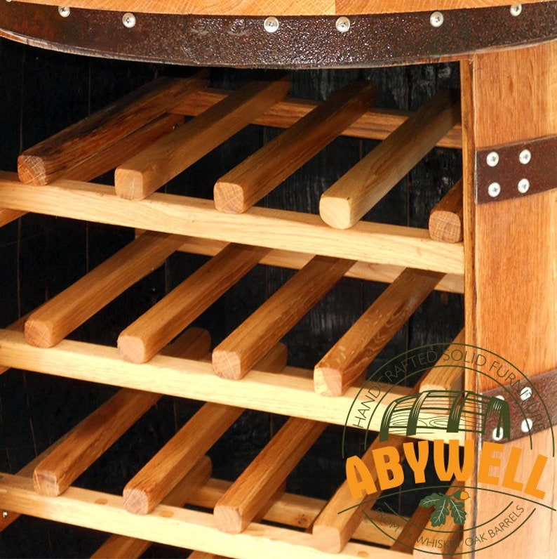 WINE RACK Drink Table Handcrafted Solid Oak Etsy