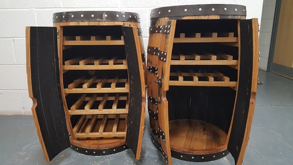 Wooden barrel online drinks cabinet