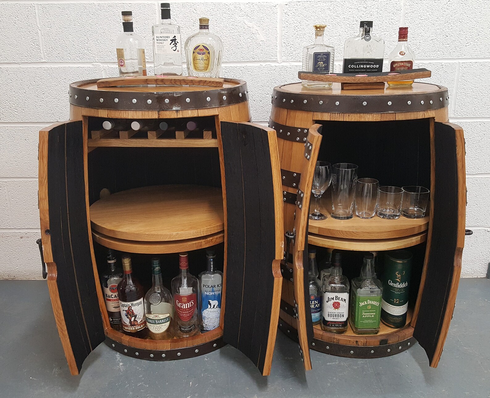 Whisky Barrelbar_ Rotating Shelf Rack _whisky Oak Barrel Etsy UK