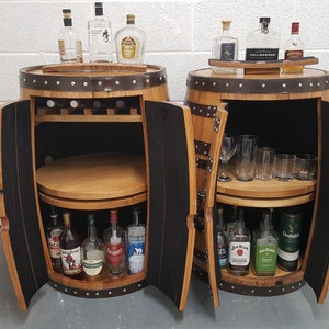 Whisky Barrel-Bar_ Rotating Shelf Rack _Whisky Oak Barrel Cabinet image 2