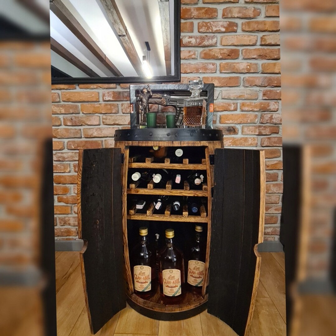 Whisky Barrel Drinks Cabinet With Bottle Racks_made & Recycled From ...