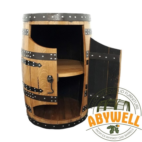 Whiskey Oak Barrel Drinks Cabinet Texas Etsy