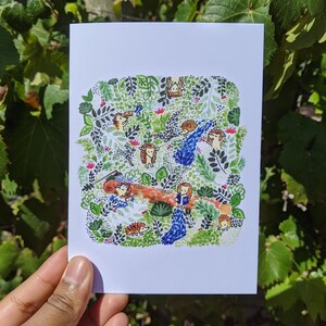 Ouriços na Floresta - Cartão em Branco