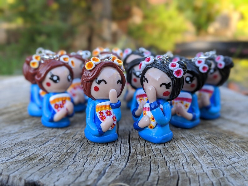 Handmade PendantCharm Miss Kimono