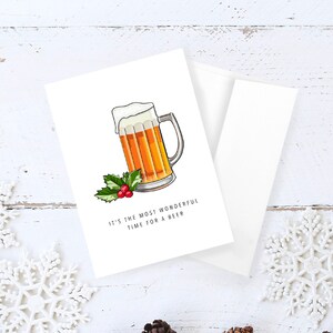 The Most Wonderful Time for a Beer Card // lustige Karte, Punny Card, Puncard, Weihnachtskarte, Weihnachtskarte