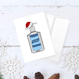 Carte Santa-tizer // carte de vœux, carte de noël, carte covid, carte drôle, carte punny, carte jeu de mots