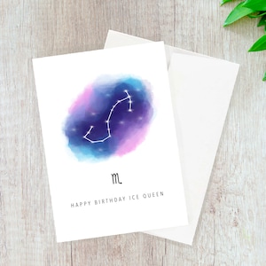 Carte d'anniversaire Scorpion // astrologie, zodiaque, carte d'anniversaire drôle, carte d'anniversaire calembour, carte d'anniversaire calembour