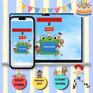 Toy Story Inspired Birthday Invitation | Interactive Website Invitation | Editable Canvas Template | Digital Download | Kids Party Invite
