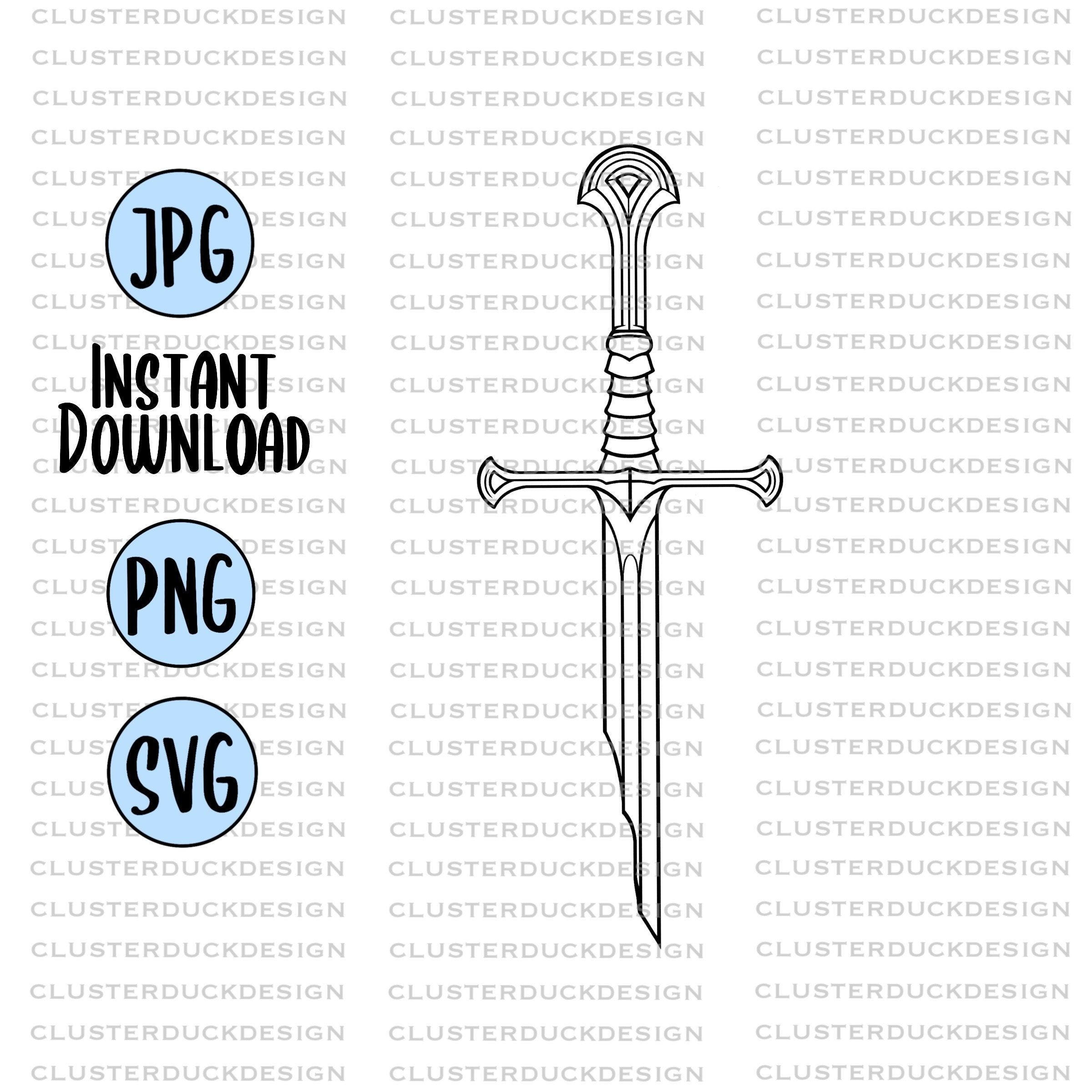 Download Narsil Sword Svg Design Svg Files For Cricut Silhouette Cut Etsy