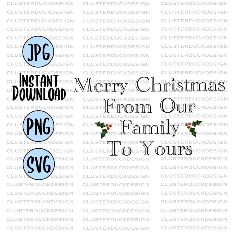 Merry Christmas From Our Family SVG Design SVG Files for | Etsy
