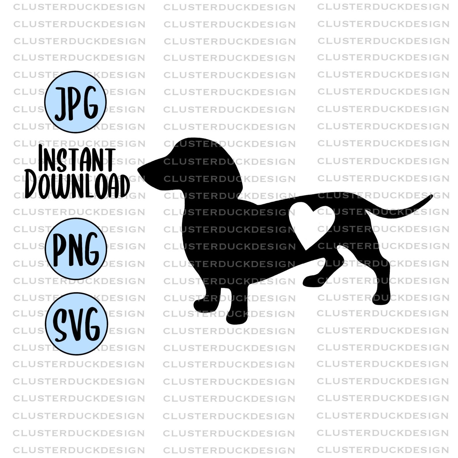 Sausage Dog 1 SVG Design SVG Files for Cricut Silhouette Cut | Etsy