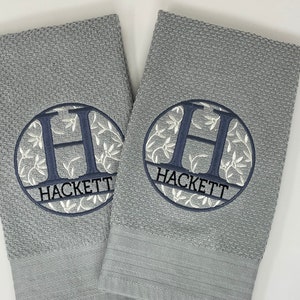 Set of 2- Personalized Embroidered Kitchen Towel