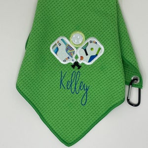 Personalized Pickleball Towel: Embroidered Waffle Weave Microfiber with Clip