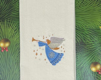 Embroidered Angel Tea Towel