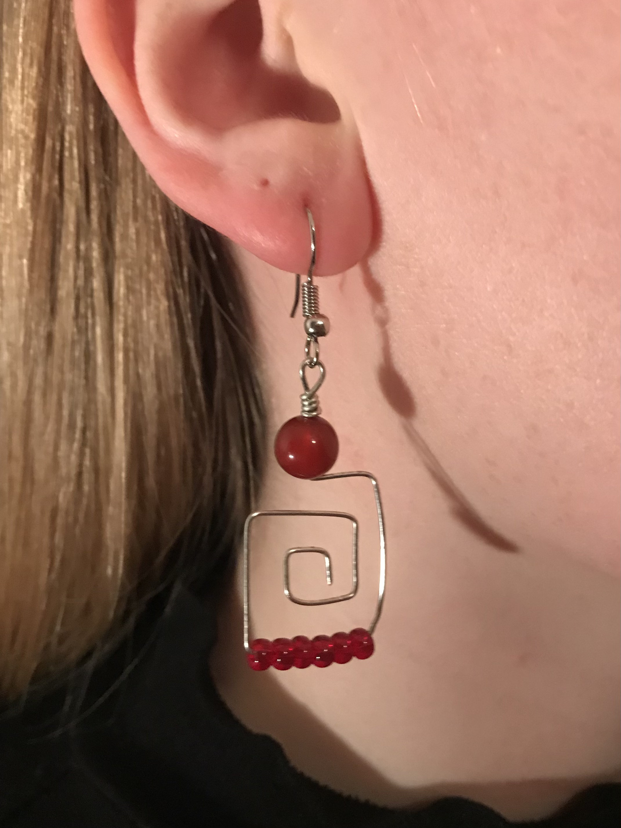 Handmade Abstract Square Earrings