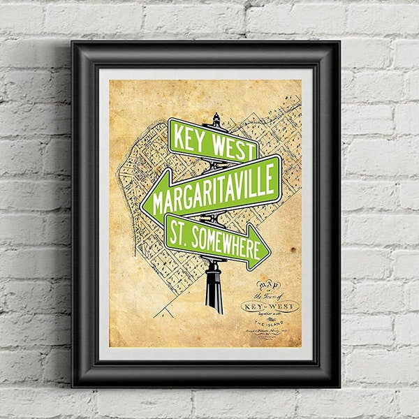 JIMMY BUFFETT Inspired 11x14 Poster Print | Key West | Margaritaville