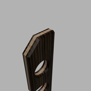 Plans for a wall or ceiling mounted Fishing Pole Rack. Detailed view of the 3 ply.