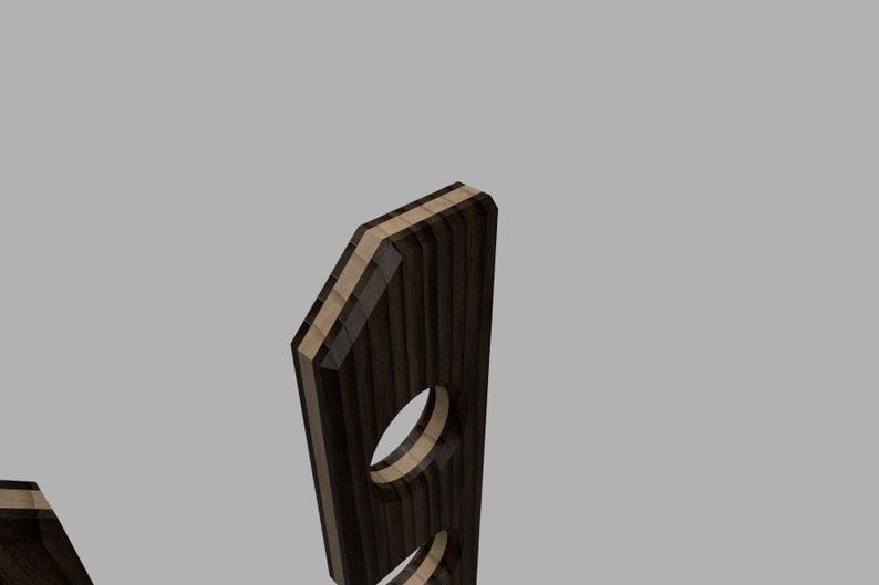 Plans for a wall or ceiling mounted Fishing Pole Rack. Detailed view of the 3 ply.