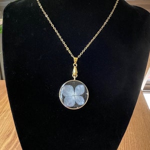 Blue Hydrangea Resin Pendant