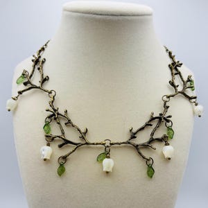 Antique Bronze Lily of the Valley Necklace