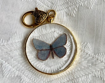Blue Vintage Butterly Drawing Resin Charm