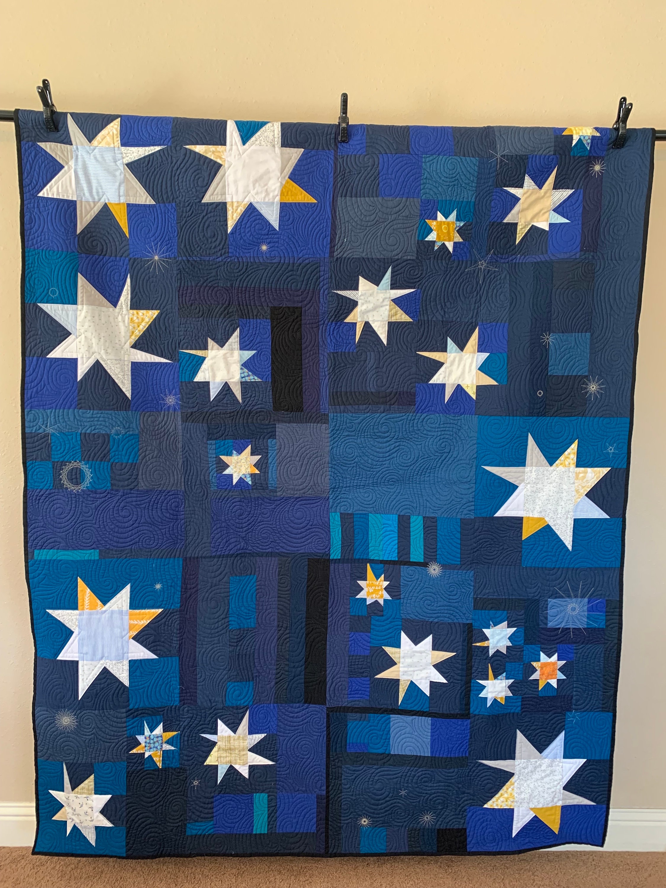 Dessus De Lit Patchwork étoiles Et Cœurs - 100% Coton, Fait Aux USA