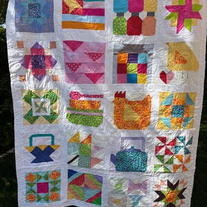 Reversible Colorful Patchwork Quilt | 57&quot; x 74&quot; Handmade Throw Blanket | Two-Sided Quilt with Gray Floral & Swirl Stitching | Lap/Bed Quilt