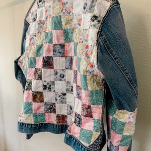 Spring Floral Patchwork Repurposed XL Jean Jacket - Etsy