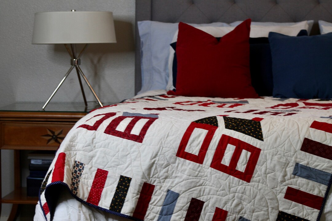 Handmade Americana Quilt Patriotic Decor Handmade Airbnb Decor 4th of