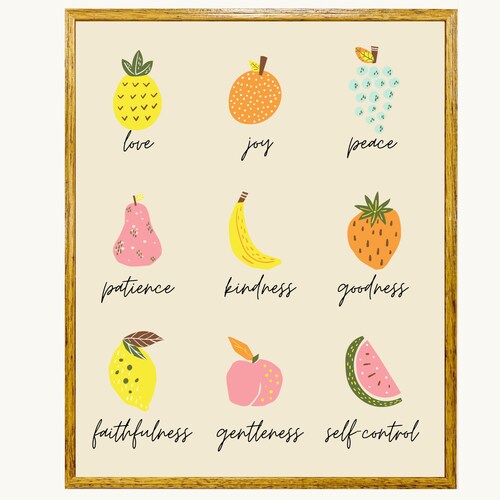 Fruit of the Spirit Wall Art Bible Verse Printable Galatians - Etsy
