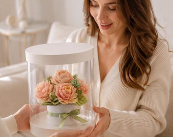 Birthday Gift for Her | Luxury Edible Peony Flower Box | Handmade Floral Dessert Arrangement | Anniversary Gift