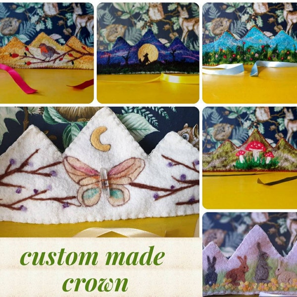 Custom made felt waldorf crown